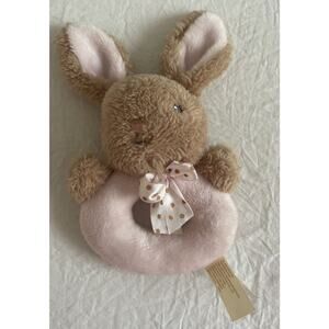 Bunny Baby Rattle Soft Plush 7" Pink